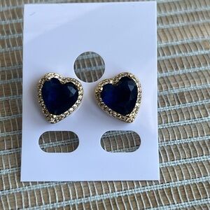 ⭐️-Gold and Blue Heart Earrings